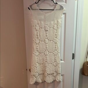 Trina Turk Elegrant Cream Crochet Dress